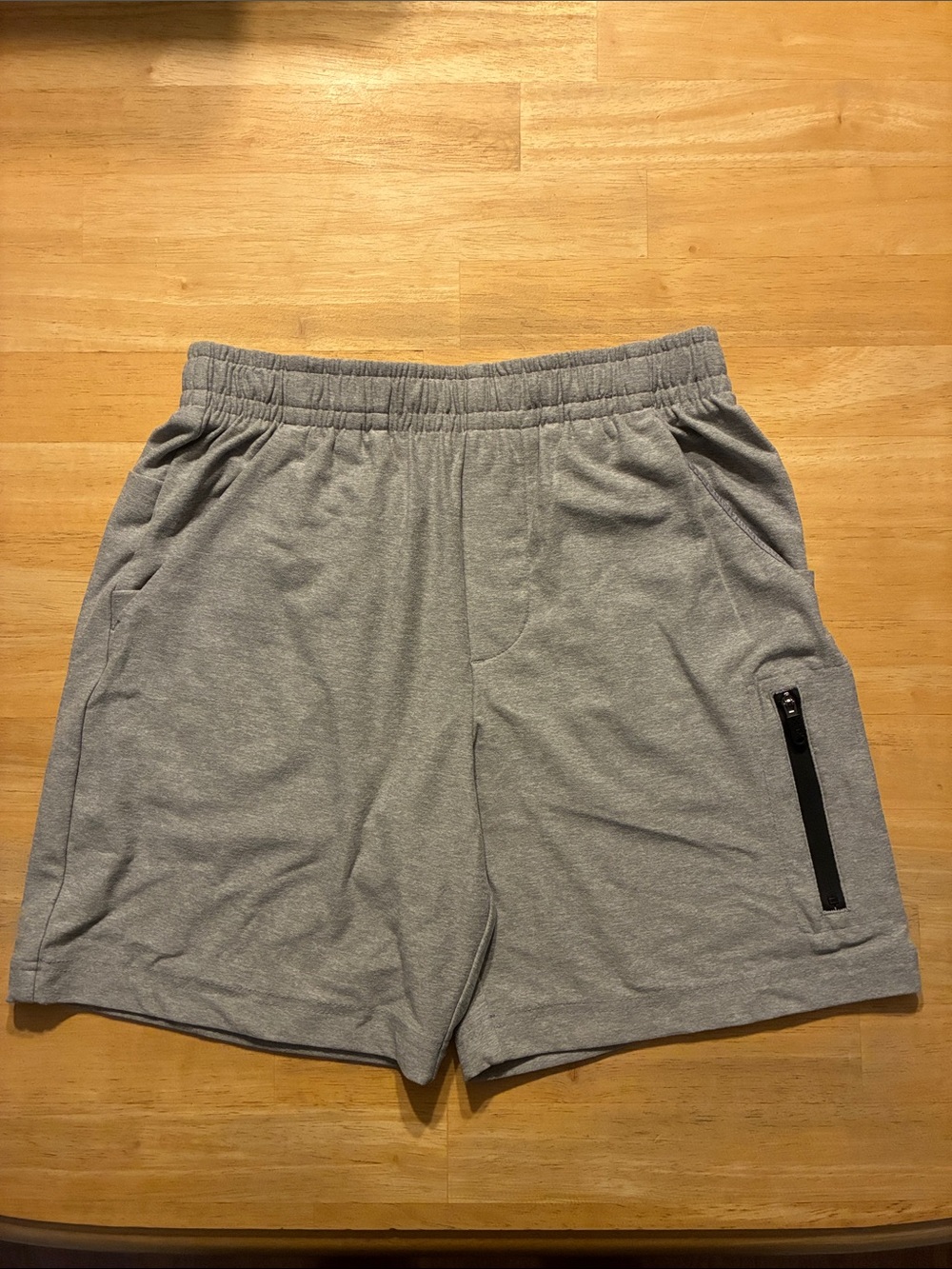 Kids Gray Athletic Zip-Pocket Shorts